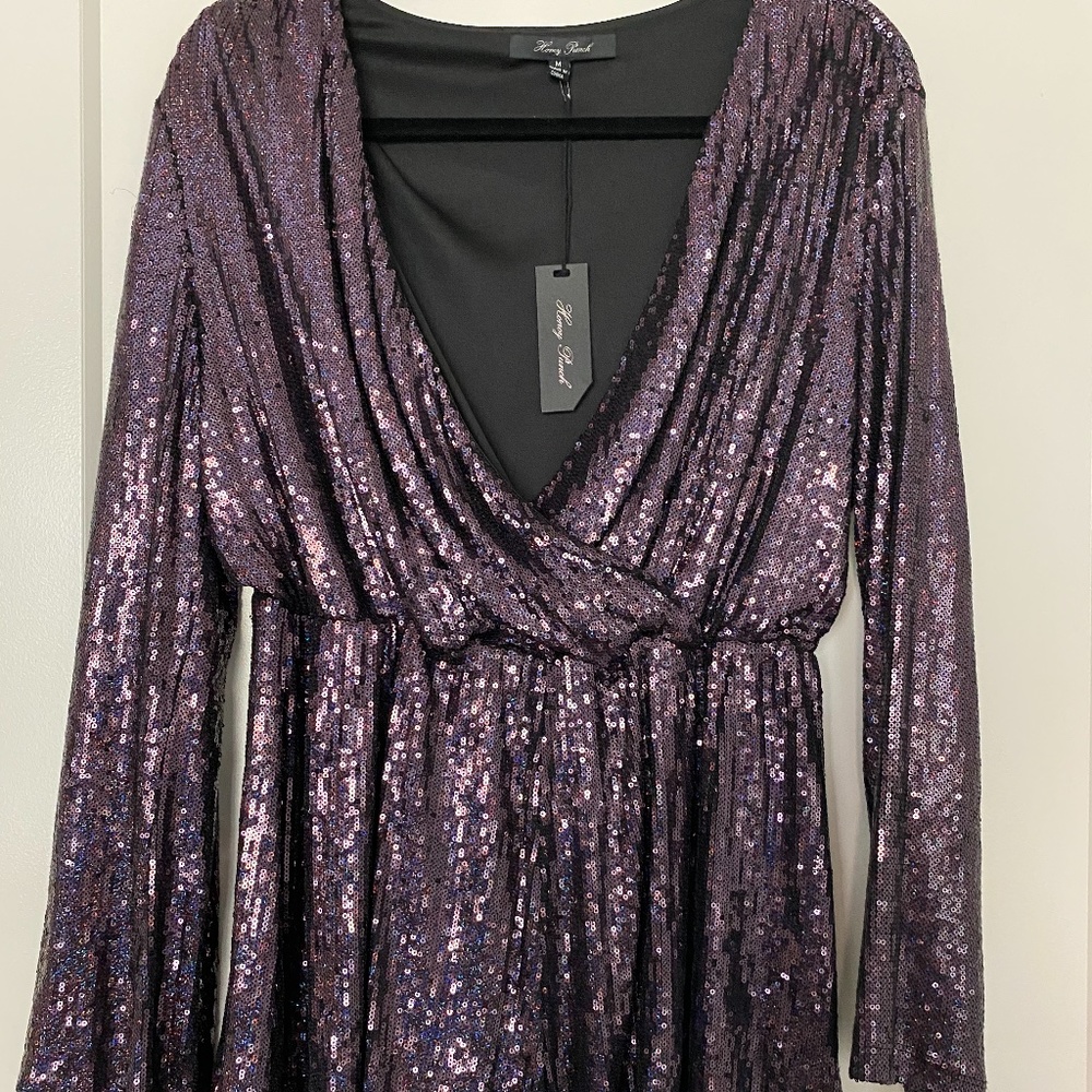 Purple Sequined Romper